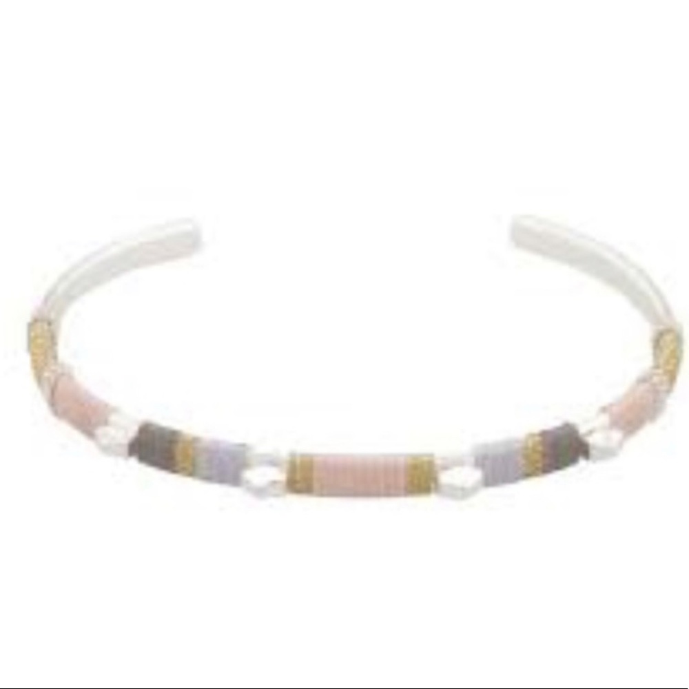 STELLA & DOT BLUSH SILVER COLOR BLOCK CUFF